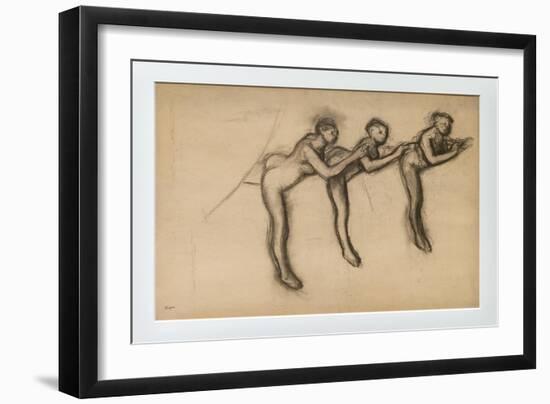 Three naked dancers in arabesque-Edgar Degas-Framed Giclee Print