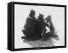 Three Navaho Indians, C.1904 (B/W Photo)-Edward Sheriff Curtis-Framed Stretched Canvas