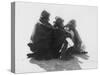 Three Navaho Indians, C.1904 (B/W Photo)-Edward Sheriff Curtis-Stretched Canvas