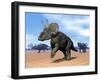 Three Nedoceratops in the Desert by Daylight-null-Framed Art Print