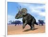 Three Nedoceratops in the Desert by Daylight-null-Framed Art Print