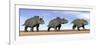 Three Nedoceratops Standing in the Desert-null-Framed Art Print