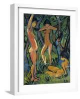 Three Nude Figures in Wood, 1911-Otto Mueller-Framed Giclee Print