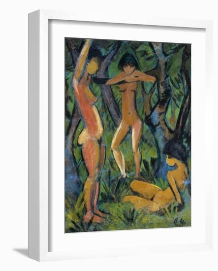 Three Nude Figures in Wood, 1911-Otto Mueller-Framed Giclee Print