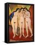 Three Nude Women (Red and Orange), 1912-Frank Wright Bourdillon-Framed Stretched Canvas