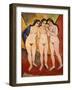 Three Nude Women (Red and Orange), 1912-Frank Wright Bourdillon-Framed Giclee Print