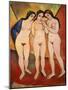 Three Nude Women (Red and Orange), 1912-Frank Wright Bourdillon-Mounted Giclee Print