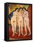 Three Nude Women (Red and Orange), 1912-August Macke-Framed Stretched Canvas