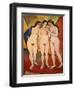 Three Nude Women (Red and Orange), 1912-Frank Wright Bourdillon-Framed Giclee Print