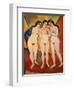 Three Nude Women (Red and Orange), 1912-Frank Wright Bourdillon-Framed Giclee Print
