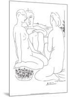 Three Nudes and an Anemone-Pablo Picasso-Mounted Serigraph