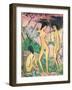 Three Nudes in a Landscape, 1922 distemper on hessian-Otto Muller or Mueller-Framed Giclee Print