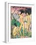 Three Nudes in a Landscape, 1922 distemper on hessian-Otto Muller or Mueller-Framed Giclee Print