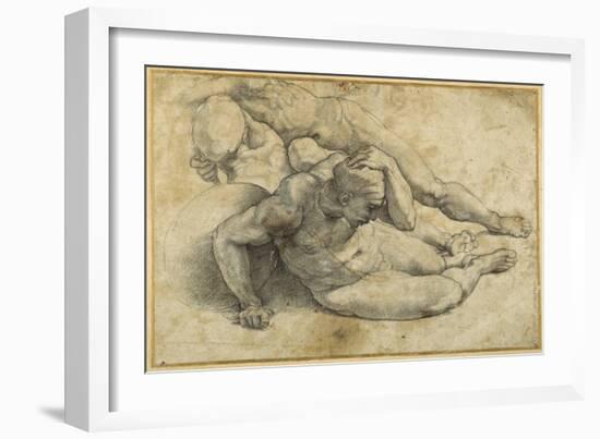 Three Nudes in Attitudes of Terror-Raphael-Framed Giclee Print