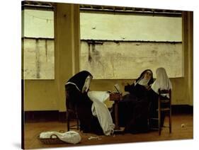 Three Nuns Sewing, 1870-1872-Raffaello Sorbi-Stretched Canvas