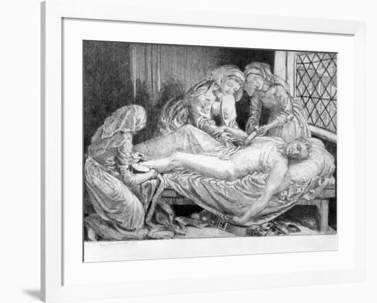 Three Nurses Tending a Wounded Soldier, 1915-1916-Anna Lea Merritt-Framed Giclee Print