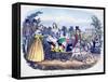 Three of Queen Victoria's Children Excercising in a Goat Carriage-null-Framed Stretched Canvas