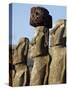 Three of the Fifteen Huge Moai Statues, Ahu Tongariki, Easter Island, Chile-De Mann Jean-Pierre-Stretched Canvas