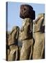 Three of the Fifteen Huge Moai Statues, Ahu Tongariki, Easter Island, Chile-De Mann Jean-Pierre-Stretched Canvas