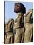 Three of the Fifteen Huge Moai Statues, Ahu Tongariki, Easter Island, Chile-De Mann Jean-Pierre-Stretched Canvas