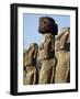 Three of the Fifteen Huge Moai Statues, Ahu Tongariki, Easter Island, Chile-De Mann Jean-Pierre-Framed Photographic Print