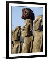 Three of the Fifteen Huge Moai Statues, Ahu Tongariki, Easter Island, Chile-De Mann Jean-Pierre-Framed Photographic Print