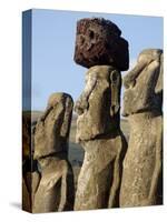 Three of the Fifteen Huge Moai Statues, Ahu Tongariki, Easter Island, Chile-De Mann Jean-Pierre-Stretched Canvas