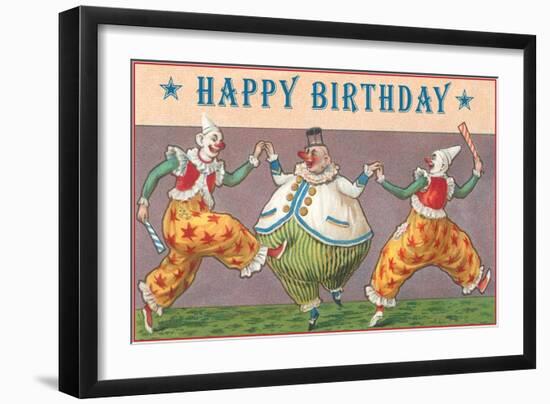 Three Old-Fashioned Clowns-null-Framed Art Print