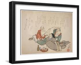 Three Old Men Drinking, C.1844-53-K?sh?-Framed Giclee Print