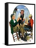 "Three Old Salts,"October 1, 1932-J.F. Kernan-Framed Stretched Canvas