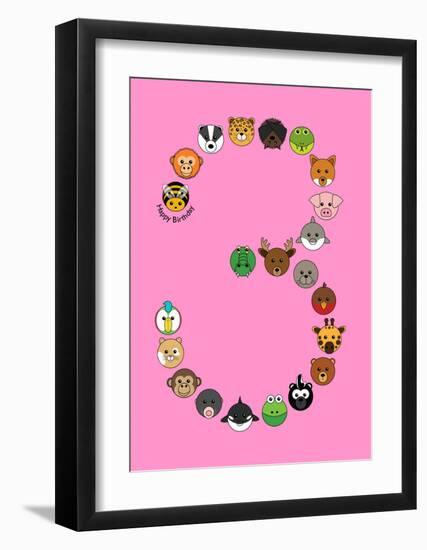 Three On Pink-null-Framed Art Print