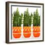 Three orange vases, 2021 (monoprint)-Sarah Thompson-Engels-Framed Giclee Print