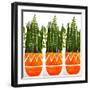 Three orange vases, 2021 (monoprint)-Sarah Thompson-Engels-Framed Giclee Print