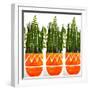 Three orange vases, 2021 (monoprint)-Sarah Thompson-Engels-Framed Giclee Print