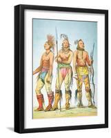 Three Osage Braves, 1841-George Catlin-Framed Giclee Print