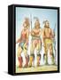 Three Osage Braves, 1841-George Catlin-Framed Stretched Canvas