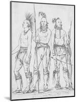 Three Osage Warriors-George Catlin-Mounted Giclee Print