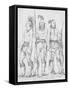 Three Osage Warriors-George Catlin-Framed Stretched Canvas