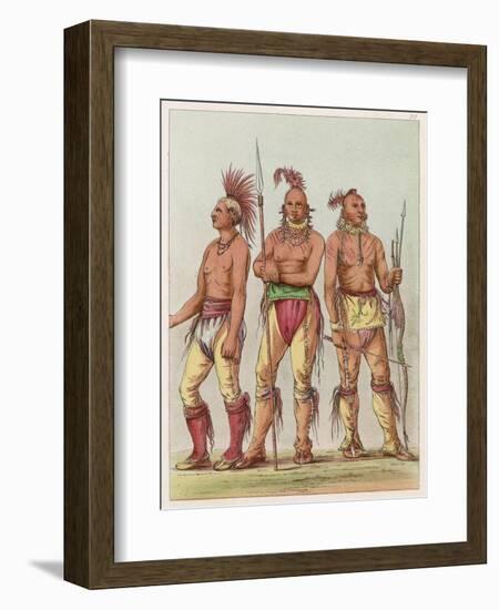 Three Osage Warriors-null-Framed Art Print