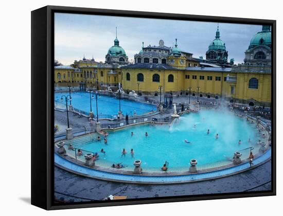 Three Outdoor Naturally Heated Pools and Several Indoor Pools at Szechenyi Baths, Budapest, Hungary-David Greedy-Framed Stretched Canvas