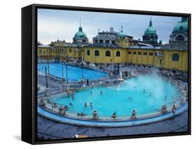 Three Outdoor Naturally Heated Pools and Several Indoor Pools at Szechenyi Baths, Budapest, Hungary-David Greedy-Framed Stretched Canvas