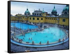 Three Outdoor Naturally Heated Pools and Several Indoor Pools at Szechenyi Baths, Budapest, Hungary-David Greedy-Framed Stretched Canvas