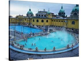Three Outdoor Naturally Heated Pools and Several Indoor Pools at Szechenyi Baths, Budapest, Hungary-David Greedy-Stretched Canvas