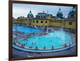 Three Outdoor Naturally Heated Pools and Several Indoor Pools at Szechenyi Baths, Budapest, Hungary-David Greedy-Framed Photographic Print