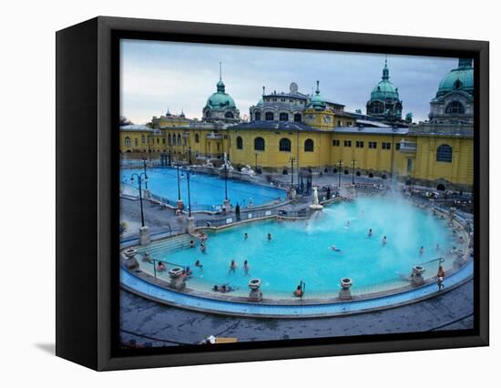 Three Outdoor Naturally Heated Pools and Several Indoor Pools at Szechenyi Baths, Budapest, Hungary-David Greedy-Framed Stretched Canvas