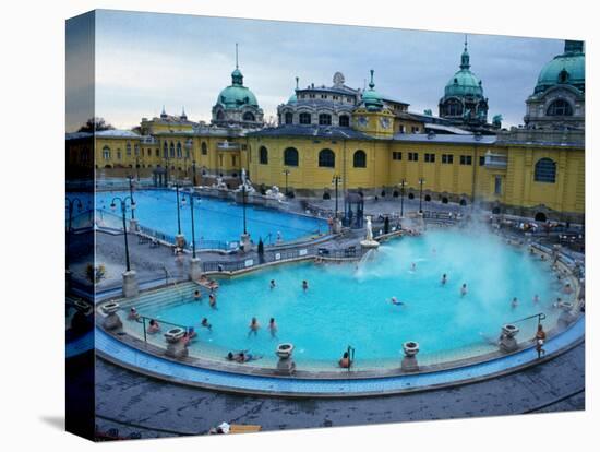 Three Outdoor Naturally Heated Pools and Several Indoor Pools at Szechenyi Baths, Budapest, Hungary-David Greedy-Stretched Canvas