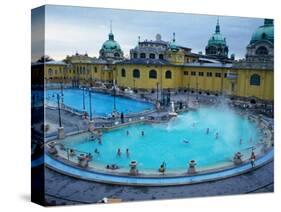 Three Outdoor Naturally Heated Pools and Several Indoor Pools at Szechenyi Baths, Budapest, Hungary-David Greedy-Stretched Canvas