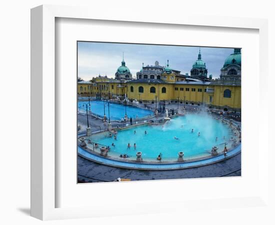 Three Outdoor Naturally Heated Pools and Several Indoor Pools at Szechenyi Baths, Budapest, Hungary-David Greedy-Framed Photographic Print