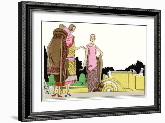 Three Outfits by Lucien Lelong and Philippe Et Gaston-null-Framed Art Print