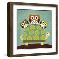 Three Owls on Turtle-Nancy Lee-Framed Art Print